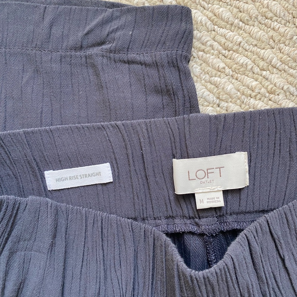 LOFT Straight High Rise Gray Pants - Picture 3 of 5